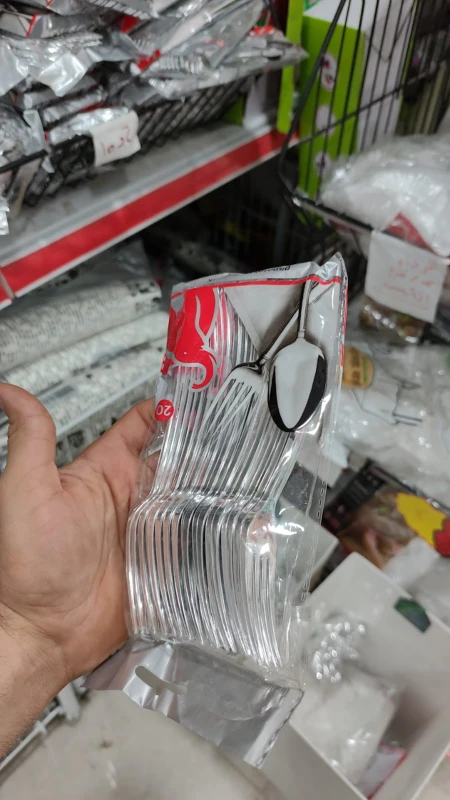 شوك بلاستيك فضي كبير